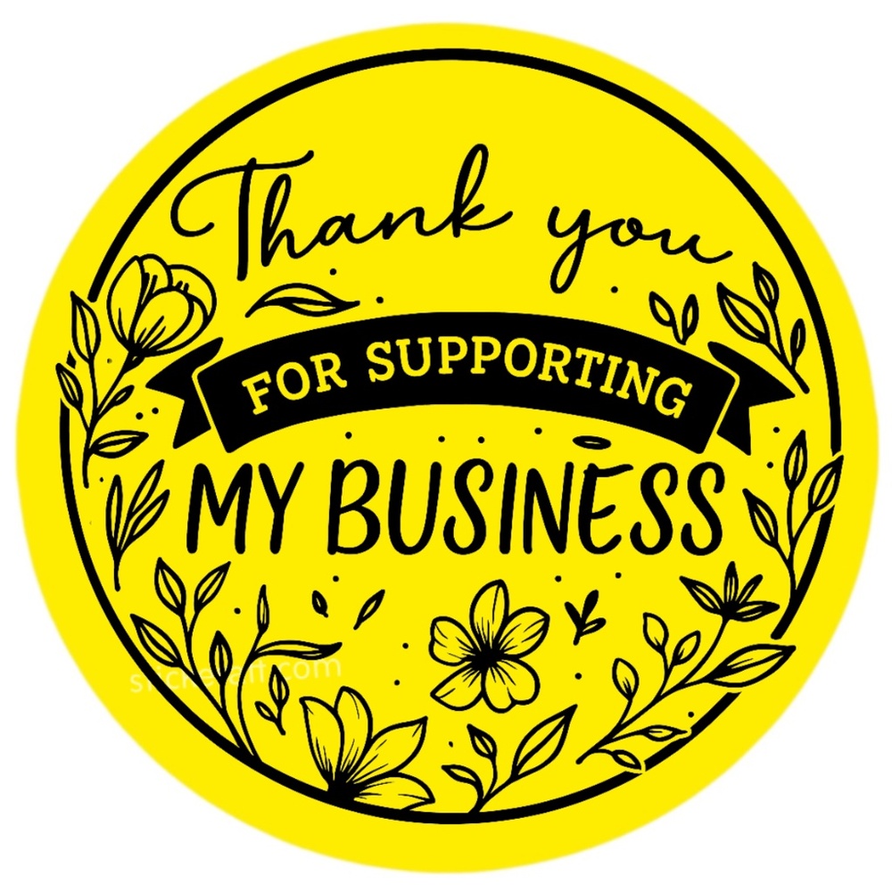 Thank You for Supporting My Business Sticker 2” | Floral Label for Packaging - Picture 7 of 14